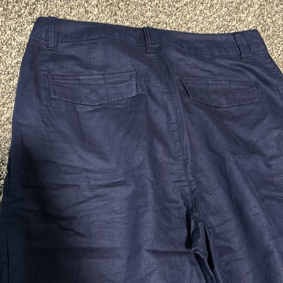 NWT! GAP Uniform Navy High Rise Linen-Cotton Pleated Wide Leg Pants 🔹 - Picture 9 of 10
